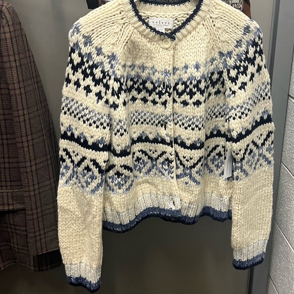 Velvet by Graham & Spencer Fair Isle Tovah Cardigan - Picture 2 of 2